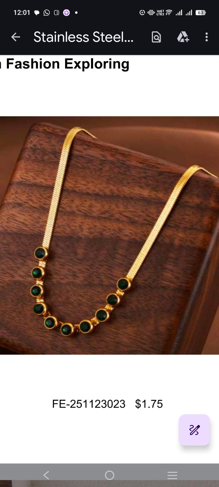 Emerald Stone Necklace*