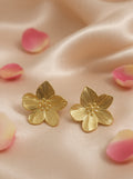 Gold floral stud earrings